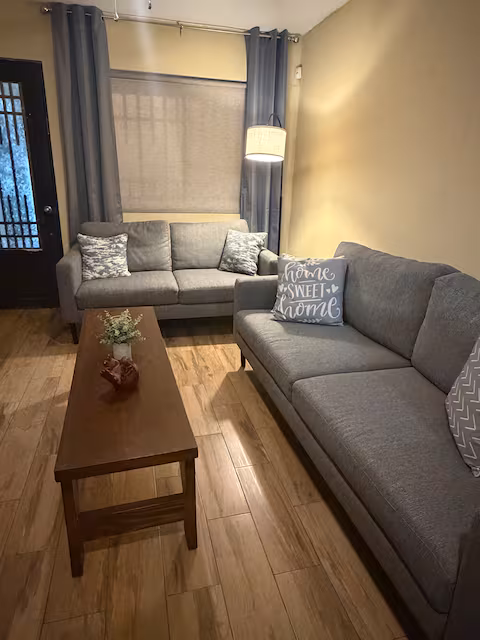 Furnished living room in executive housing in Guadalupe, Monterrey